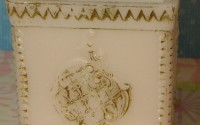 Heavy, Opaque Milk Glass Box with Asian Motifs, EAPG ?