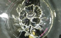 Crystal Dessert Saucers / Plates by Jeanette Glass in Camellia Pattern, ca. 1950’s